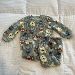 Disney baby Sherpa Pooh characters Set in Green and Gray unisex 18m